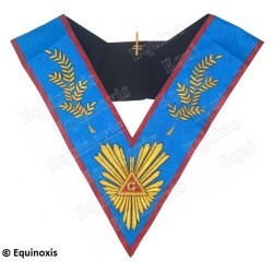 Masonic Officer's collar – AASR – Worshipful Master – Acacia 108 leaves – Hand embroidery