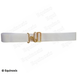 Apron belt extension – White – Gilt snake clasp