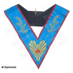 Masonic collar – Scottish Rite (AASR) – Worshipful Master – Acacia 108 leaves – Machine embroidery