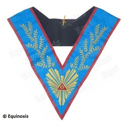 Masonic collar – Scottish Rite (AASR) – Worshipful Master – Acacia 224 leaves – Machine embroidery