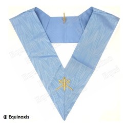 Masonic collar –Rite Français Moderne Rétabli – Maître des Cérémonies – Dos bleu – Brodé machine