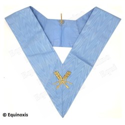 Masonic collar –Rite Français Moderne Rétabli – Secrétaire – Dos bleu – Brodé machine