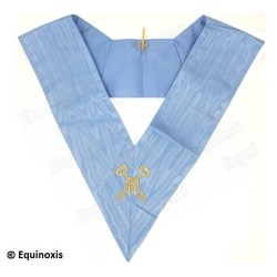 Masonic collar –Rite Français Moderne Rétabli – Trésorier – Dos bleu – Brodé machine