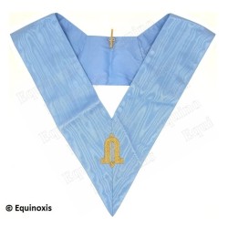 Masonic collar –Rite Français Moderne Rétabli – Deuxième Surveillant – Dos bleu – Brodé machine