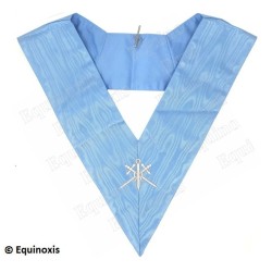 Masonic collar –Rite Français Moderne Rétabli – Deuxième Maître des Cérémonies – Dos bleu – Brodé machine
