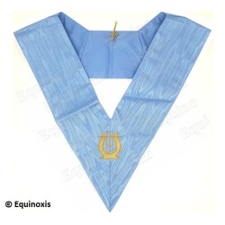 Masonic collar –Rite Français Moderne Rétabli – Colonne d'Harmonie – Dos bleu – Brodé machine
