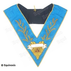 Masonic collar – Groussier French Rite – Worshipful Master – Acacia 224 leaves + Name of the Lodge – Hand embroidery