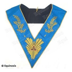 Masonic collar – Groussier French Rite – Worshipful Master – Acacia  w/ 108 leaves – Hand embroidery