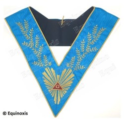 Masonic collar – Groussier French Rite – Worshipful Master – Acacia w/ 224 leaves – Hand embroidery