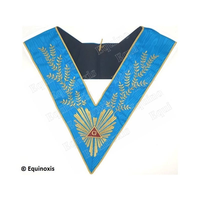 Masonic Officer's collar – Groussier French Rite – Worshipful Master – Acacia w/ 224 leaves – Hand embroidery