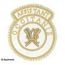 Badge GLNF – Grande tenue provinciale – Assistant Grand Secretary – Occitanie – Hand embroidery