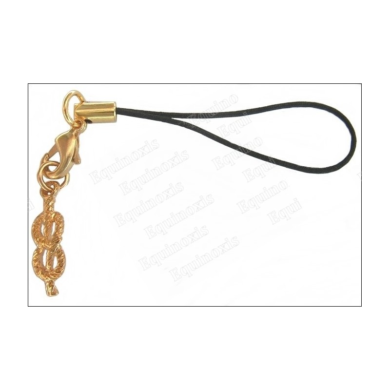 Masonic mobile phone charm – Love knot – Gold finish