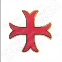 Templar lapel pin – Inward-patted Templar cross w/ red enamel – Large
