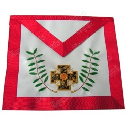 Leather Masonic apron – AASR – 18th degree – Knight Rose-Croix – Patted Templar cross w/ acacia