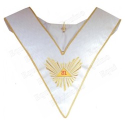 Masonic collar – AASR – 31st degree – Grand glory – Yellow triangle – Machine embroidery