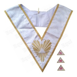Masonic collar – AASR – 31st / 32nd / 33rd degree – Triangle turned upwards – Machine embroidery