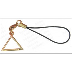 Masonic mobile phone charm – Triangle – Gold finish