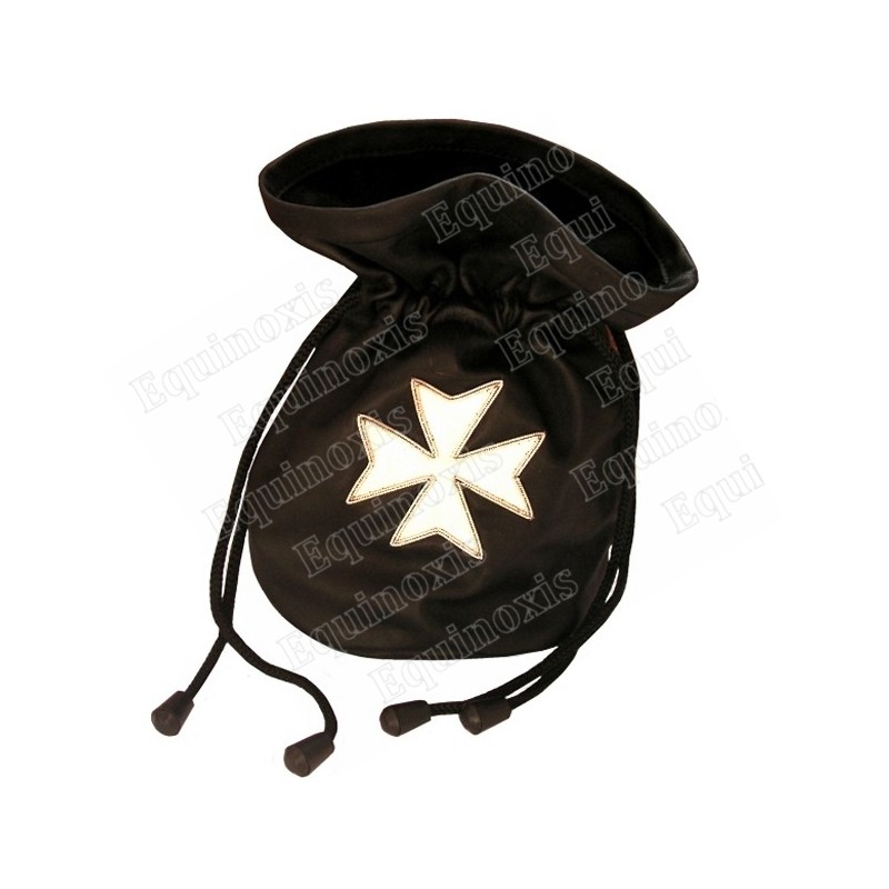 Leather pouch  – Maltese cross – Black leather