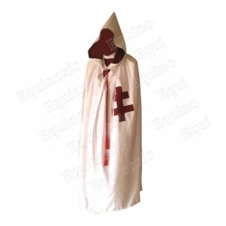 Templar mantle – Knights Templar (KT) – Preceptor – White mantle with maroon preceptor's cross