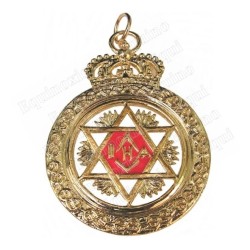 Masonic degree jewel – Saint Andrew's Master cross with red enamel