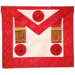 Leather Masonic apron – Scottish Rite (AASR) – Master Mason – 3 rosettes + tassles