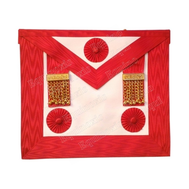 Leather Masonic apron – AASR – Master Mason – 3 rosettes + tassles