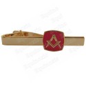 Masonic tie-bar – Square-and-compass w/ red enamel
