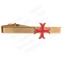 Templar tie-bar – Inward-patted Templar cross with red enamel – Large