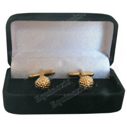 Cuff-links with box – Golf ball – Gold