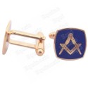 Masonic cuff-links – Square-and-compass w/ night-blue enmael