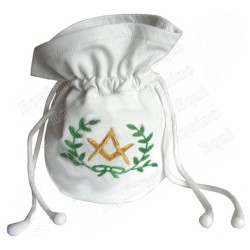 Masonic purse – Square-and-compass – White leather