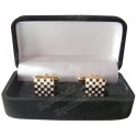 Masonic cuff-links with box – Chequered Floor – Square