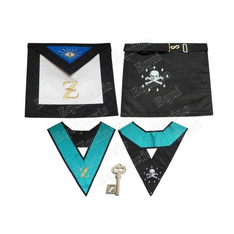 Ensemble 4th degree – Secret Master – Fake-leather apron + collar + jewel