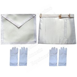 Entered Apprentice set – Fake-leather apron + 2 pairs of white gloves