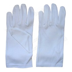 White Masonic gloves – Pure cotton – Size 8