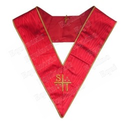 Martinist collar – Supérieur Inconnu (SI) –  Red – Hand embroidery