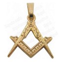 Masonic pendant – Square-and-compass – Gold finish