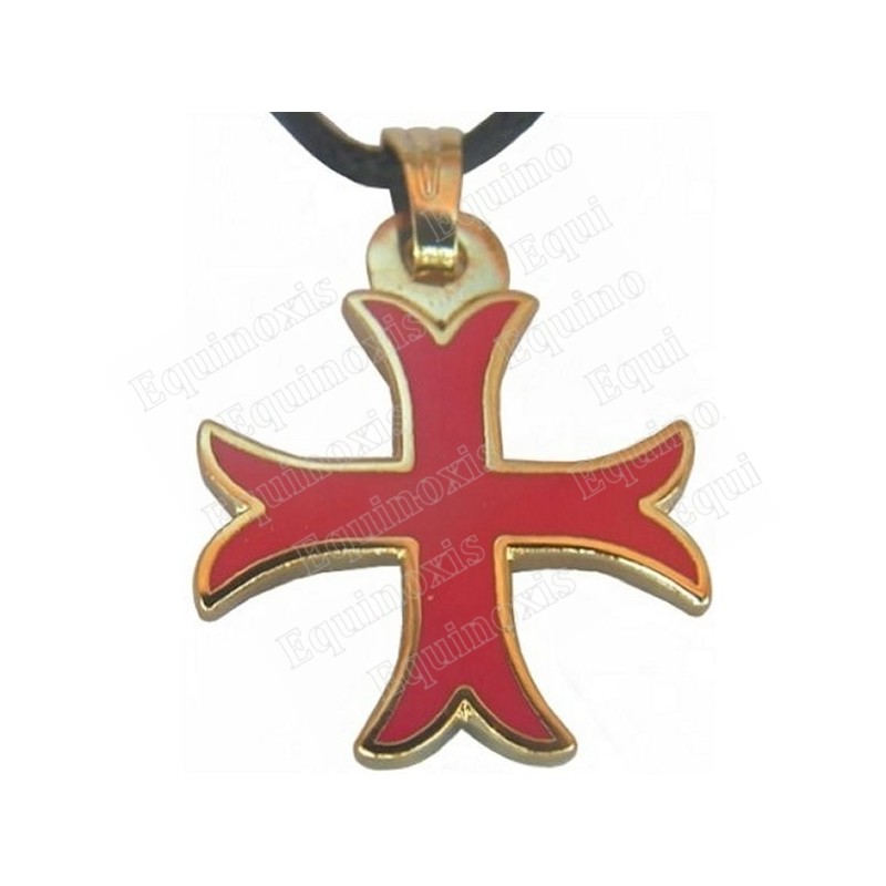Templar pendant – Inward-patted Templar cross – Red enamel