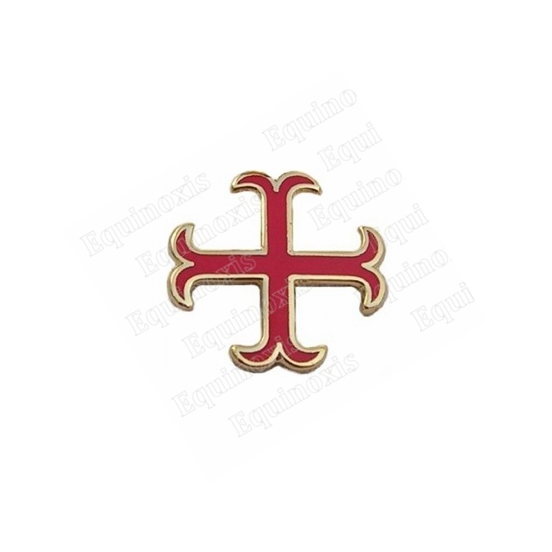 Templar lapel pin – Anchored crossw/ red enamel
