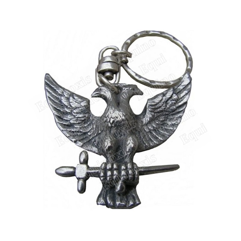 Masonic keyring – Two–headed eagle – Antique silver