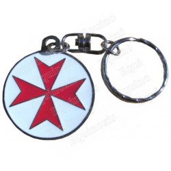 Templar keyring – Maltese cross – Red enamel