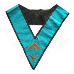 Masonic collar – 4th degree – Senior Warden – Scottish Rite (AASR) – Mourning back – Hand embroidery