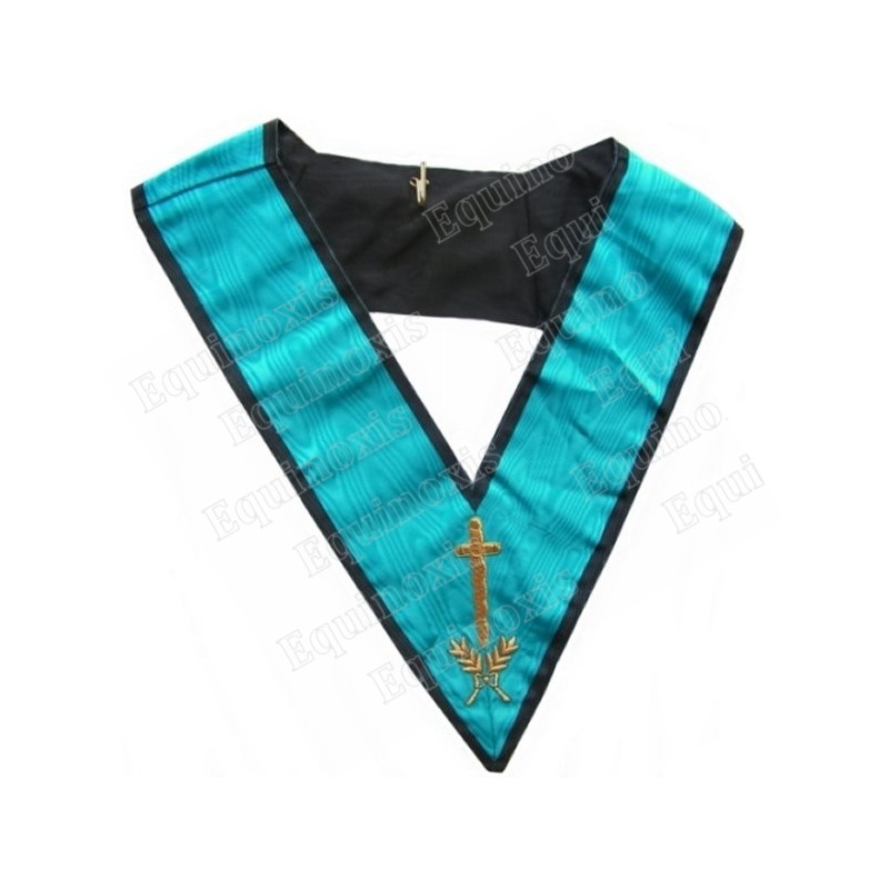 Masonic Officer's collar – 4th degree – Tyler – AASR – Mourning back – Hand embroidery
