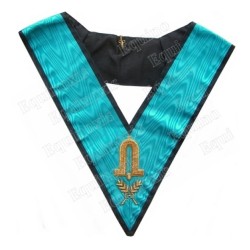 Masonic Officer's collar – 4th degree – Juinor Warden – AASR – Mourning back – Hand embroidery