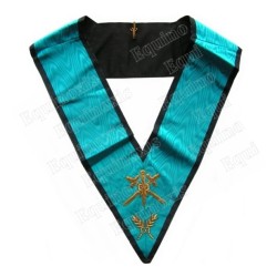 Masonic Officer's collar – 4th degree – Master of Ceremonies – AASR – Mourninc back – Hand embroidery