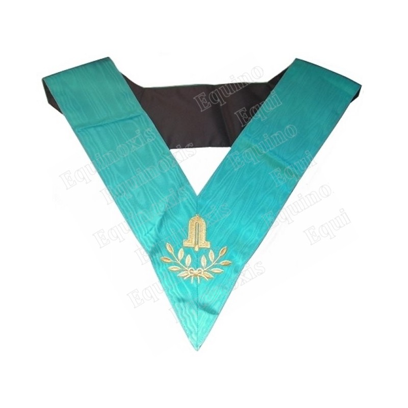 Masonic Officer's collar – Groussier French Rite – Junior Warden – Machine embroidery