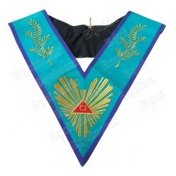 Masonic Officer's collar – Memphis-Misraim – Worshipful Master – Acacia 108 leaves – Machine embroidery