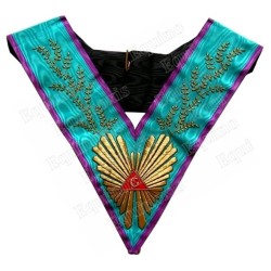 Masonic collar – Memphis-Misraim – Worshipful Master – Acacia 224 leaves – Hand embroidery