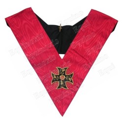 Masonic Officer's collar – AASR – 18th degree – Knight Rose Croix –  Inward-patted Templar cross – Machine-embroidered