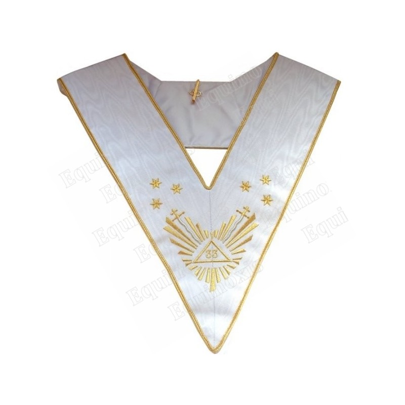 Masonic collar – AASR – 33rd degree – Grand Glory + daggers + stars – Machine embroidery